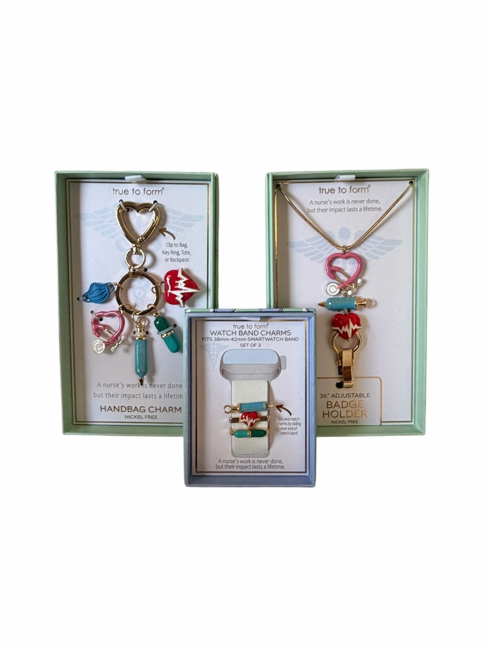 True to Form Nurse Lanyard, Keychain and Smartwatch CHARM GIFT SET